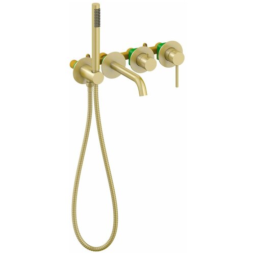 Смеситель встроенный для ванны с душем Timo Saona золото матовое (2314/17YSM)