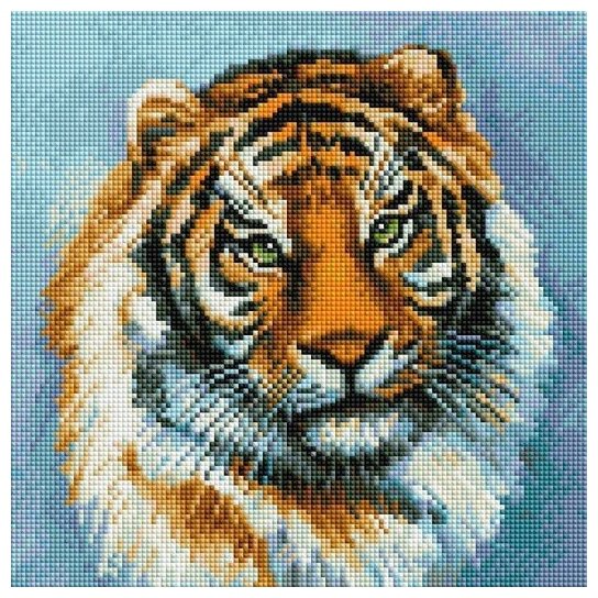 Большой тигр #3300-ST-S Белоснежка Набор алмазная мозаика 30 х 30 см