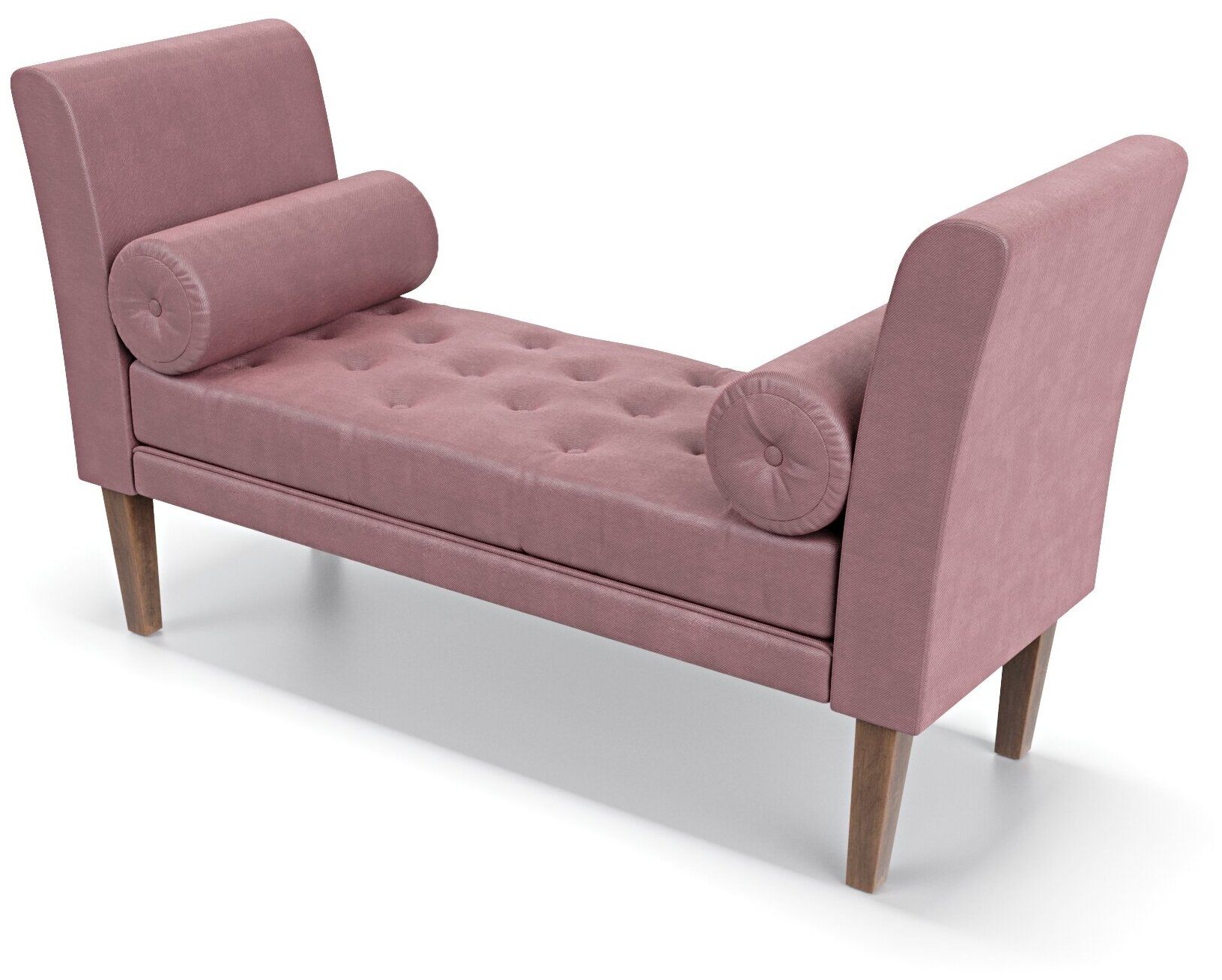 Скамья банкетка Soft Element Зельт 3 с мягким сидением, в прихожую, в спальню, велюр, розовый, стиль современная классика