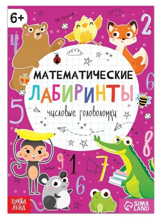 Буква-ленд Книга «Математические лабиринты», 20 стр, от 6 лет