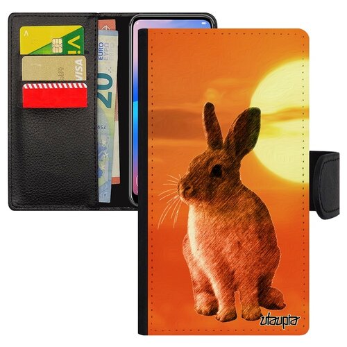 фото Чехол книжка на смартфон iphone 8, "кролик" заяц животное utaupia