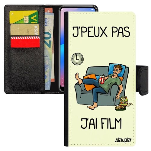 фото Чехол книжка на смартфон huawei p20 lite, "не могу - у меня фильм!" телевизор повод utaupia