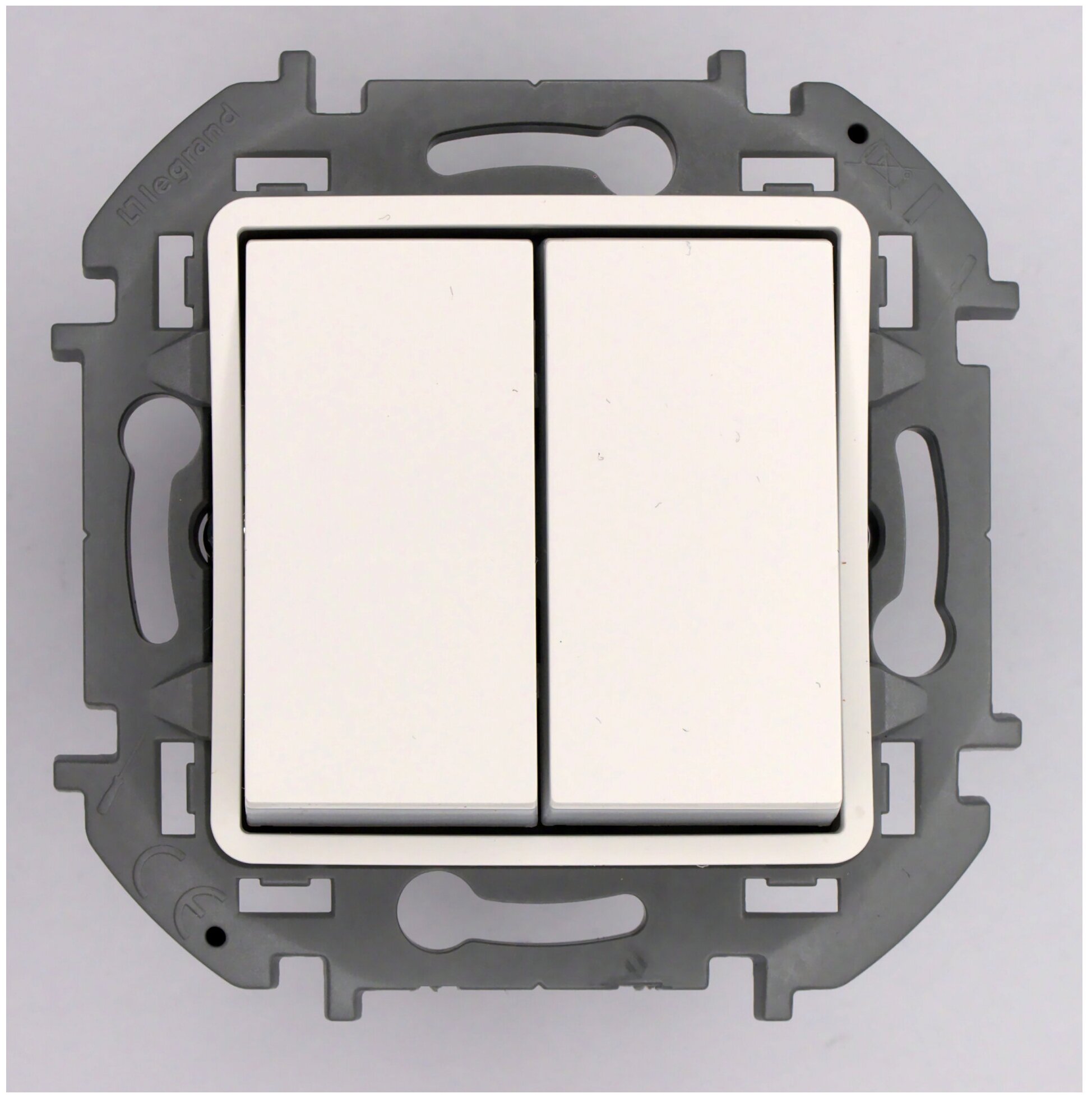 Переключатель модульный двухклавишный - INSPIRIA -10 AX - 250 В~ - белый , LEGRAND 673655 (1 шт.)