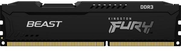 Оперативная память для компьютера 8Gb (1x8Gb) PC4-14900 1866MHz DDR3 DIMM CL10 Kingston FURY Beast Black (KF318C10BB/8)