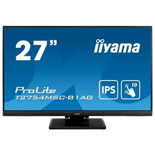 Монитор Iiyama 27 Touch T2754MSC-B1AG черный IPS LED 4ms 16:9 HDMI M/M матовая 1000:1 300cd 178гр/178гр 1920x1080 D-Sub DisplayPort FHD USB 5.1кг