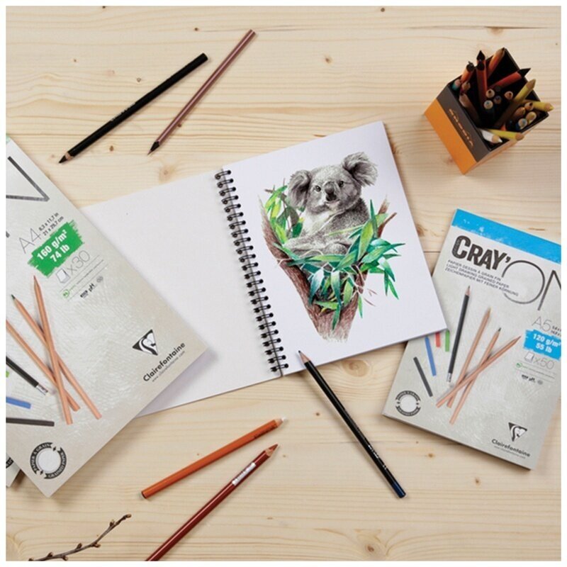 Блокнот-склейка Clairefontaine "Cray'ON" А3 50 л 120 г, мелкозернистый - фото №3