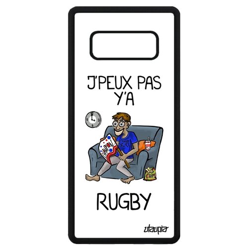 фото Чехол на смартфон samsung galaxy note 8, "не могу - смотрю регби!" спорт карикатура utaupia