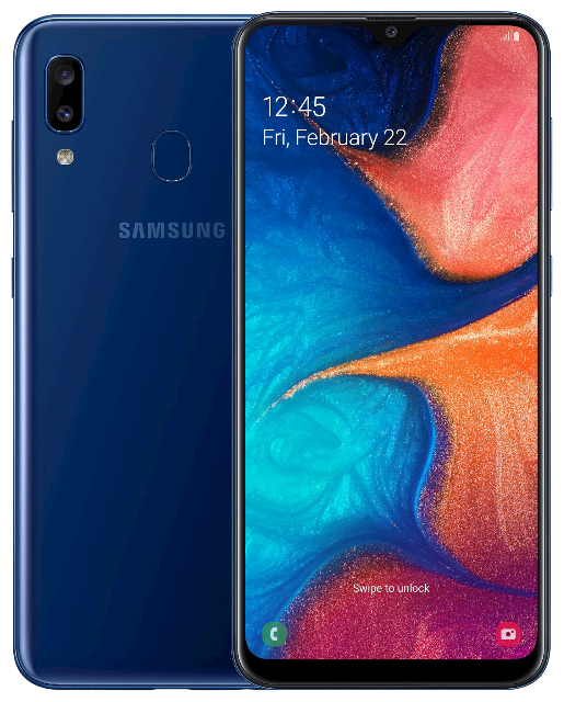 Смартфон Samsung Galaxy A20 3/32 ГБ, 2 SIM, синий