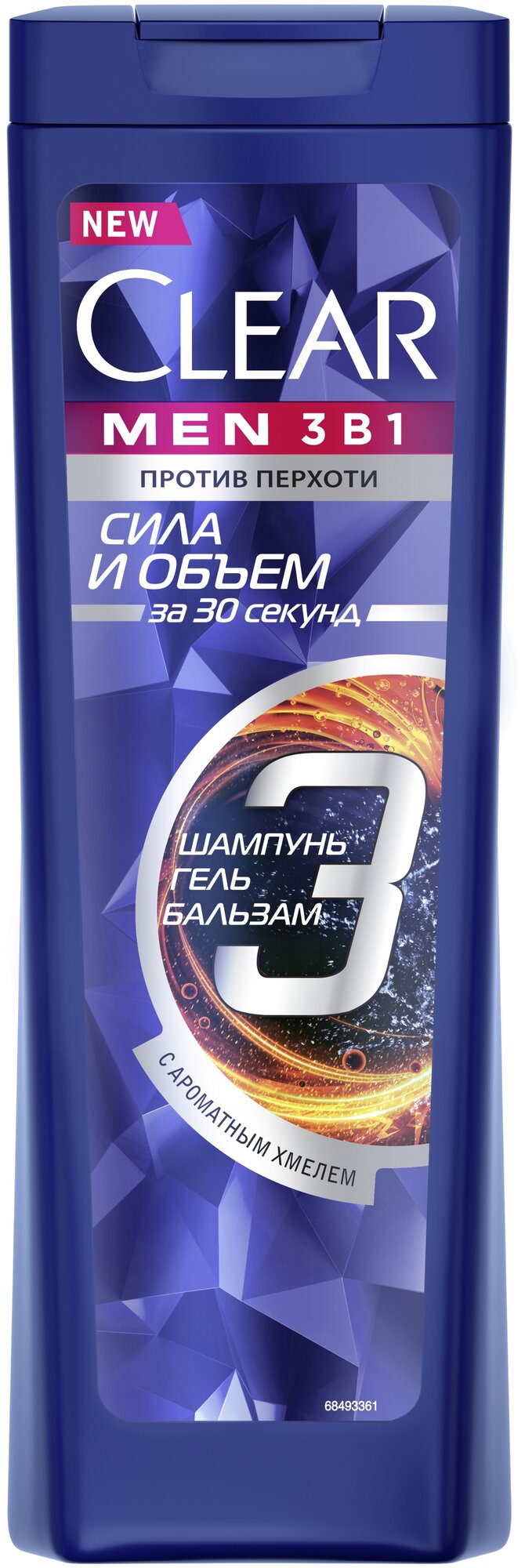 Clear Шампунь+бальзам+гель для душа Clear men Объем и сила, 400 мл