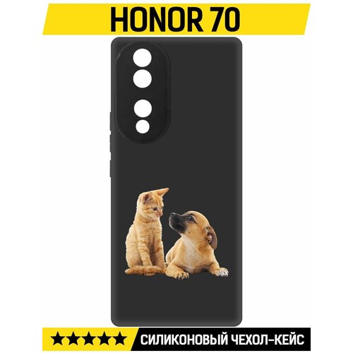 Чехол-накладка Krutoff Soft Case Лучшие друзья для Honor 70 черный чехол накладка krutoff soft case лучшие друзья для xiaomi 12t черный