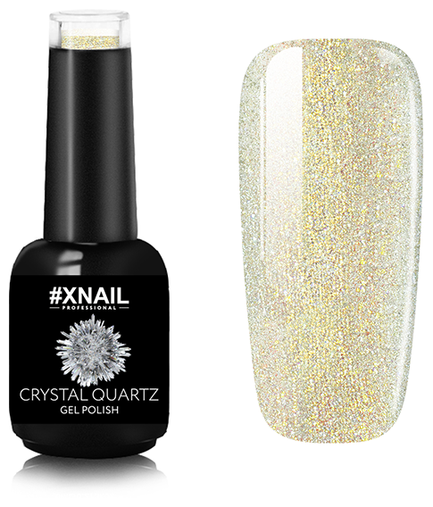 Гель лак XNAIL PROFESSIONAL Crystal Quartz камуфлирующий, для ногтей, с глиттером, с шиммером, 10 мл, № 2