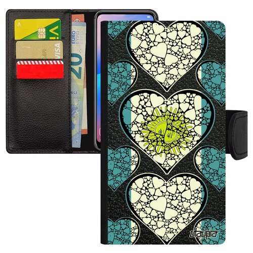 фото Чехол книжка на мобильный iphone 7, "флаг аргентины с сердцем" страна любовь utaupia