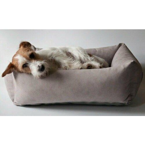 Storytails лежанки премиум-качества из Турции, MUSHU прямоугольная из велюра, серый, S 60x50x19 см