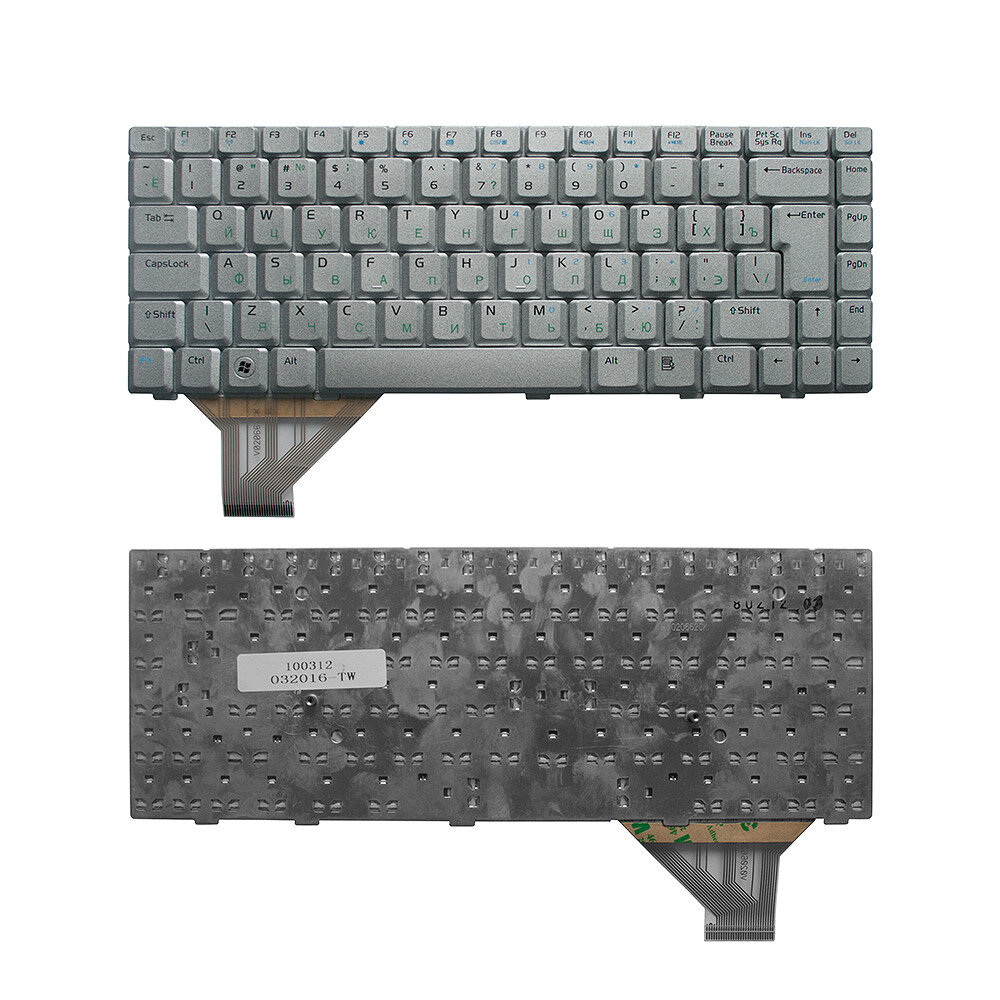 Клавиатура для ноутбука Asus A8 F8 N80 N81A W3 Z99 Series Г-образный Enter Серебристая без рамки PN: 0KN0-712US01 04-NAA1KRUS1