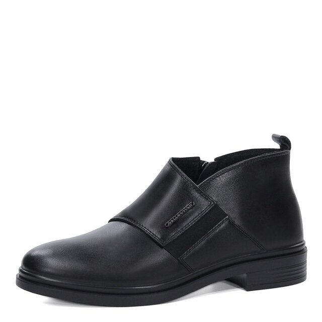 Ботинки Marko Короткие женские ботинки Marko кожаные на низком каблуке 38 размер, размер 38, черный