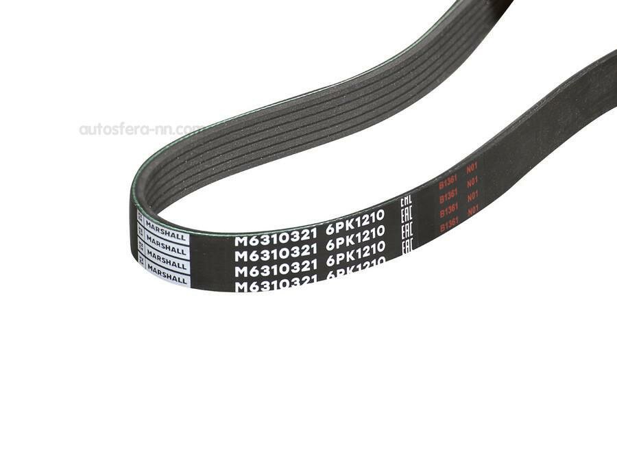 MARSHALL M6310321 Ремень поликлиновой 6PK1210 Nissan Qashqai I, II 07-; Nissan X-Trail II, III 07-; Opel Astra J 09-;