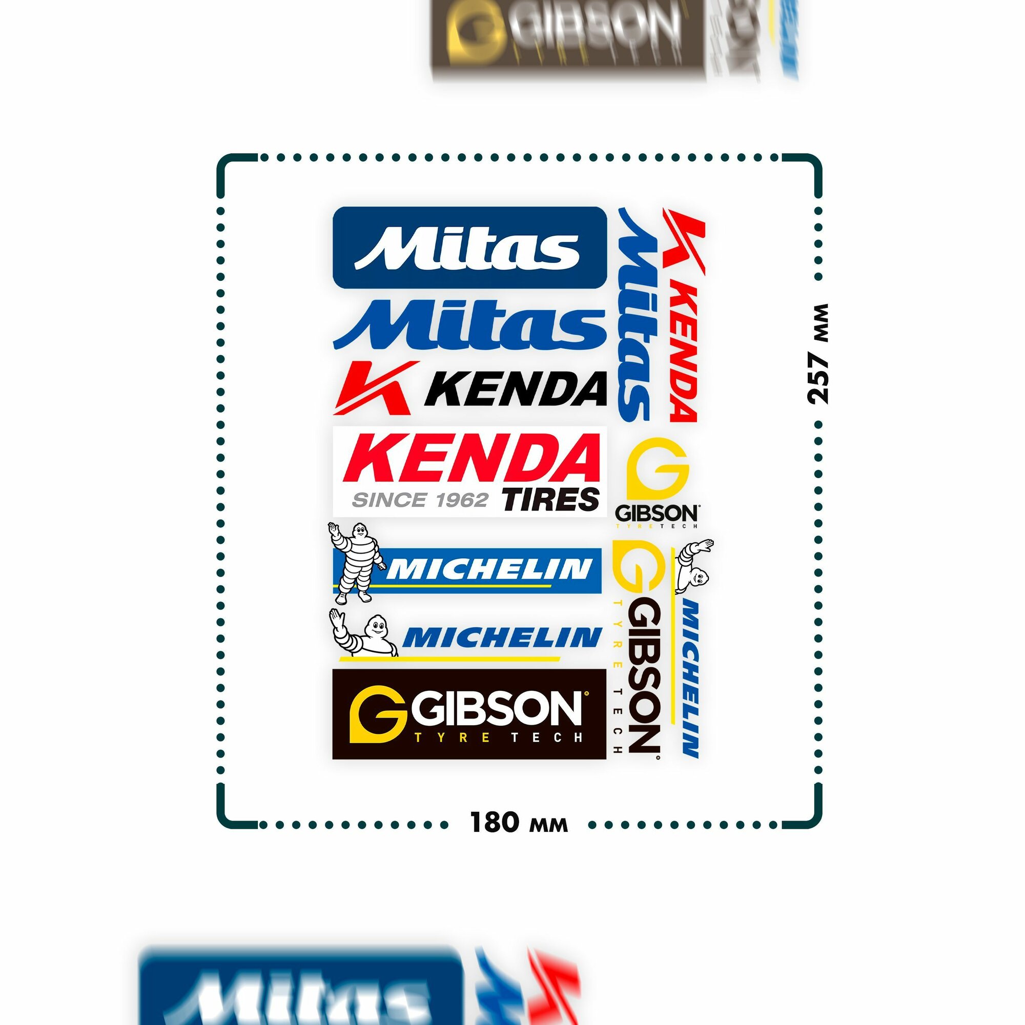 Термонаклейки на одежду Mitas Michelin Kenda Gibson — фото 1