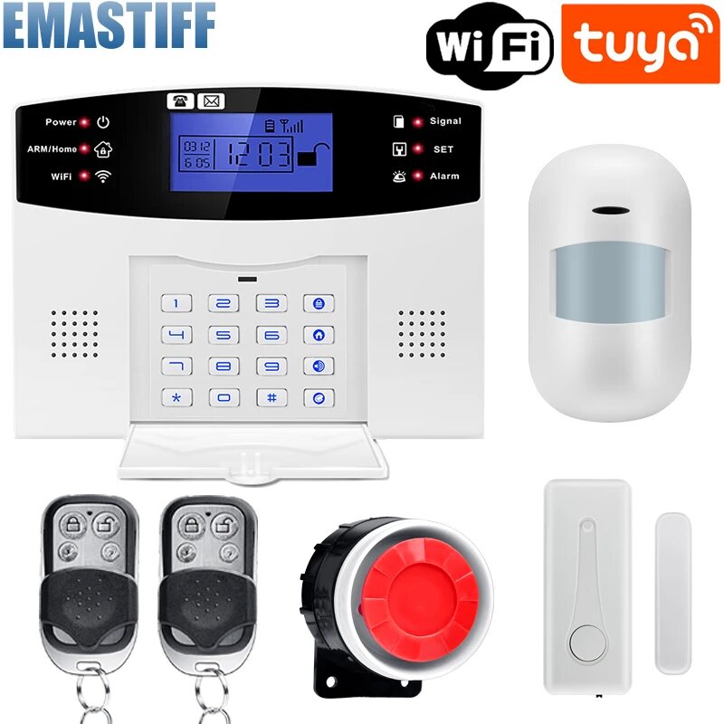 Беспроводная проводная охранная сигнализация eMastiff Tuya 433 МГц, G2BT1