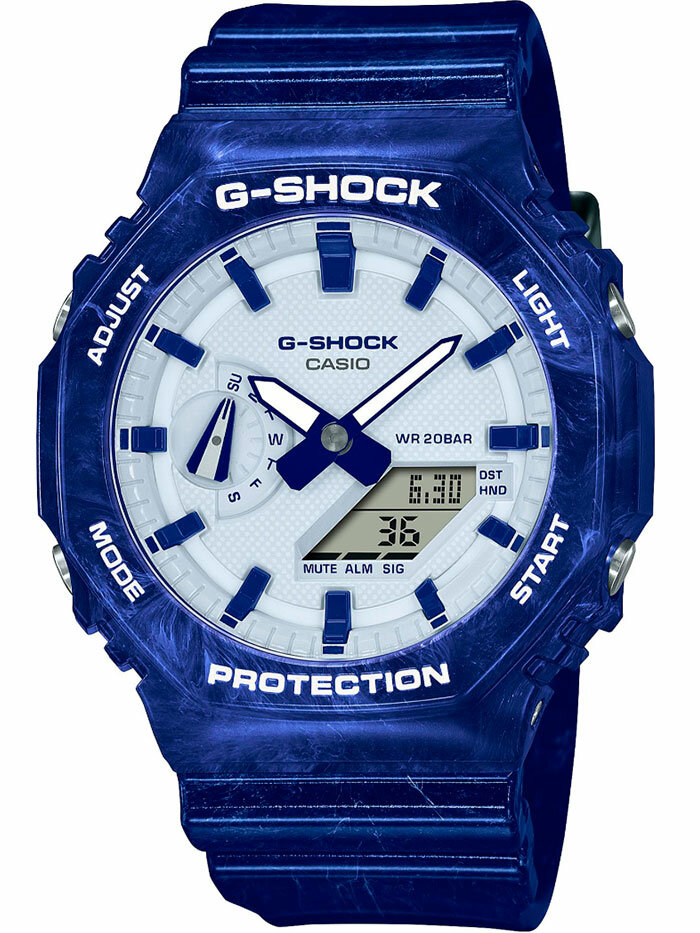 Наручные часы CASIO G-Shock, серый, белый, синий — фото 1