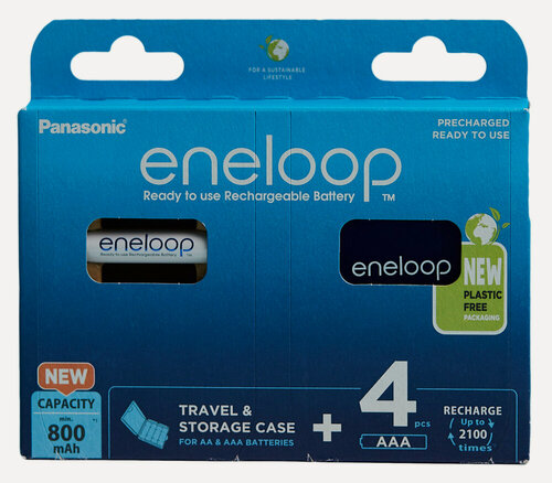 Изображение товара Комплект аккумуляторов Panasonic Eneloop, AAA, 800mAh, в кейсе