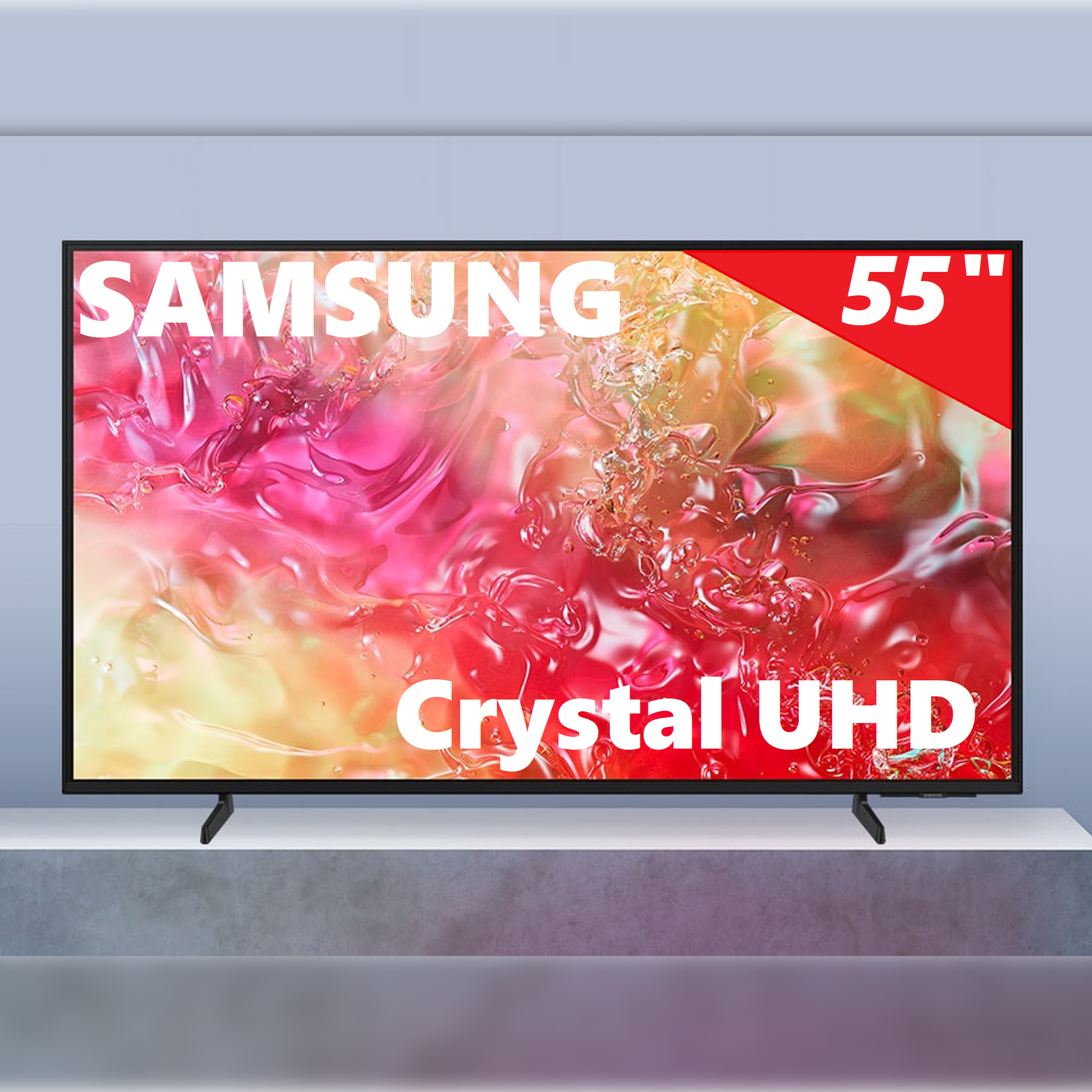 55" Телевизор SAMSUNG Crystal UHD DU7100 (UE55DU7100UXRU), 4K Smart TV, 3840x2160, Wi-Fi, Bluetooth, 3HDMI, 1USB, черный