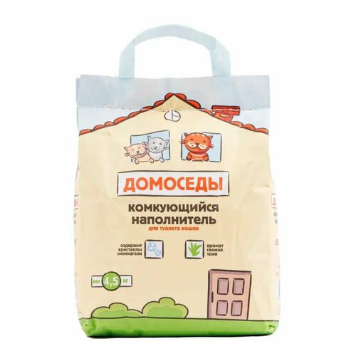 Домоседы Наполнитель для кошачьего туалета, комкующийся, 4,5 кг