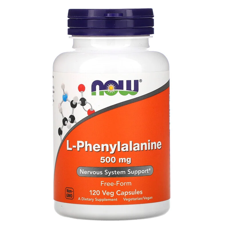 Now Foods L-phenylalanine ( L-фенилаланин) 500 мг 120 капсул, срок годности 01/2026
