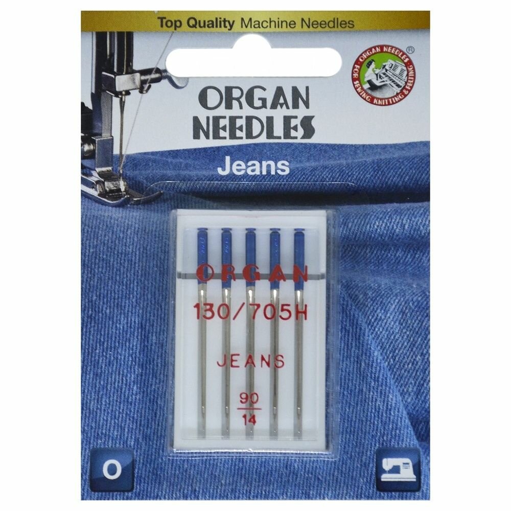 Иглы машинные ORGAN для джинсовой ткани № 90, 5 шт Blister (ORGAN)