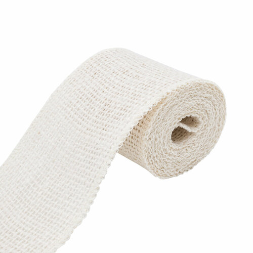 Лента джутовая декоративная 6 см 2 м натуральный цвет для упаковки подарков и handmade Айрис 258₽