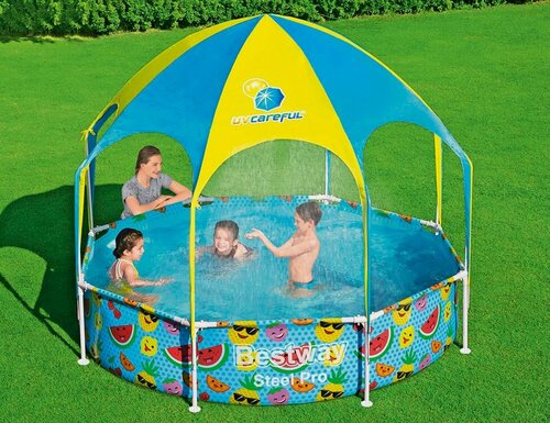 Изображение товара Каркасный бассейн с навесом SPLASH-IN-SHADE PLAY POOL, 244х51см, Бествей (BestWay), 56432
