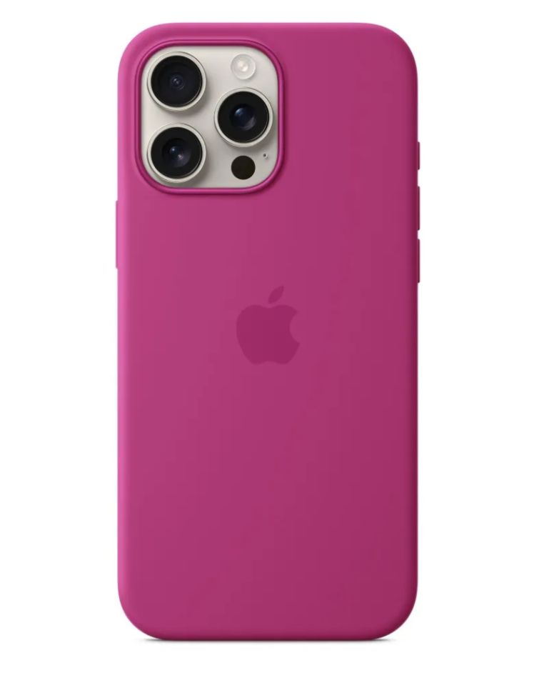 Чехол Силиконовый MagSafe для iPhone 16 Pro, Silicone case MagSafe для айфон 16 Про - Fuchsia