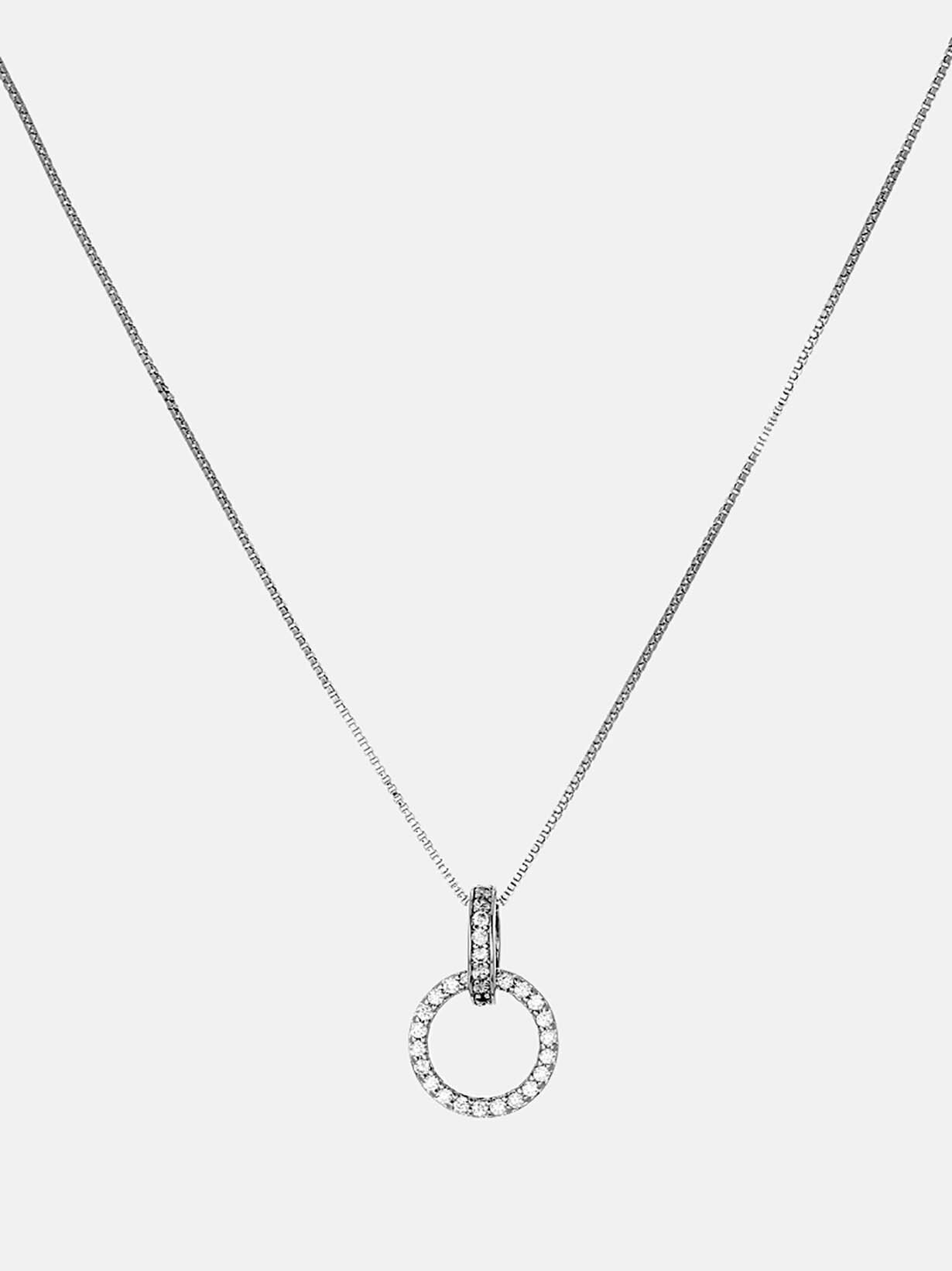 Колье Shine & Beauty, кристаллы Swarovski, длина 45 см, серебристый
