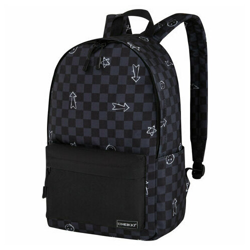 Рюкзак HEIKKI POSITIVE (хейки) универсальный, карман-антивор, Gray Chess, 42х28х14 см, 273855