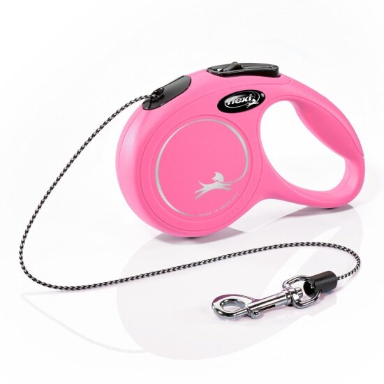 Поводок-рулетка Flexi New Classic CAT cord XS 3 м 8 кг розовый