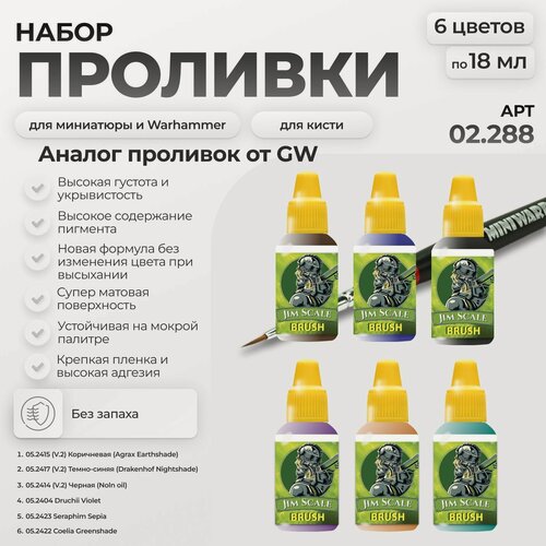 Изображение товара Набор Проливки для сборных моделей Jim Scale 6 цветов по 18 мл