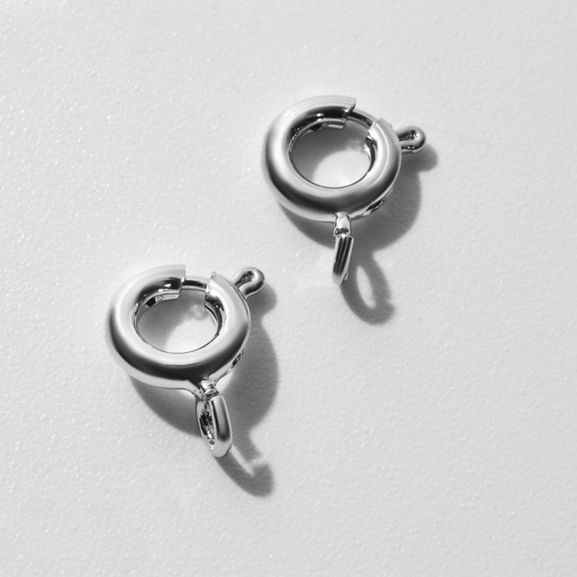Замок - карабин посеребрение (набор 2 шт.) 9×6 мм кольцо
