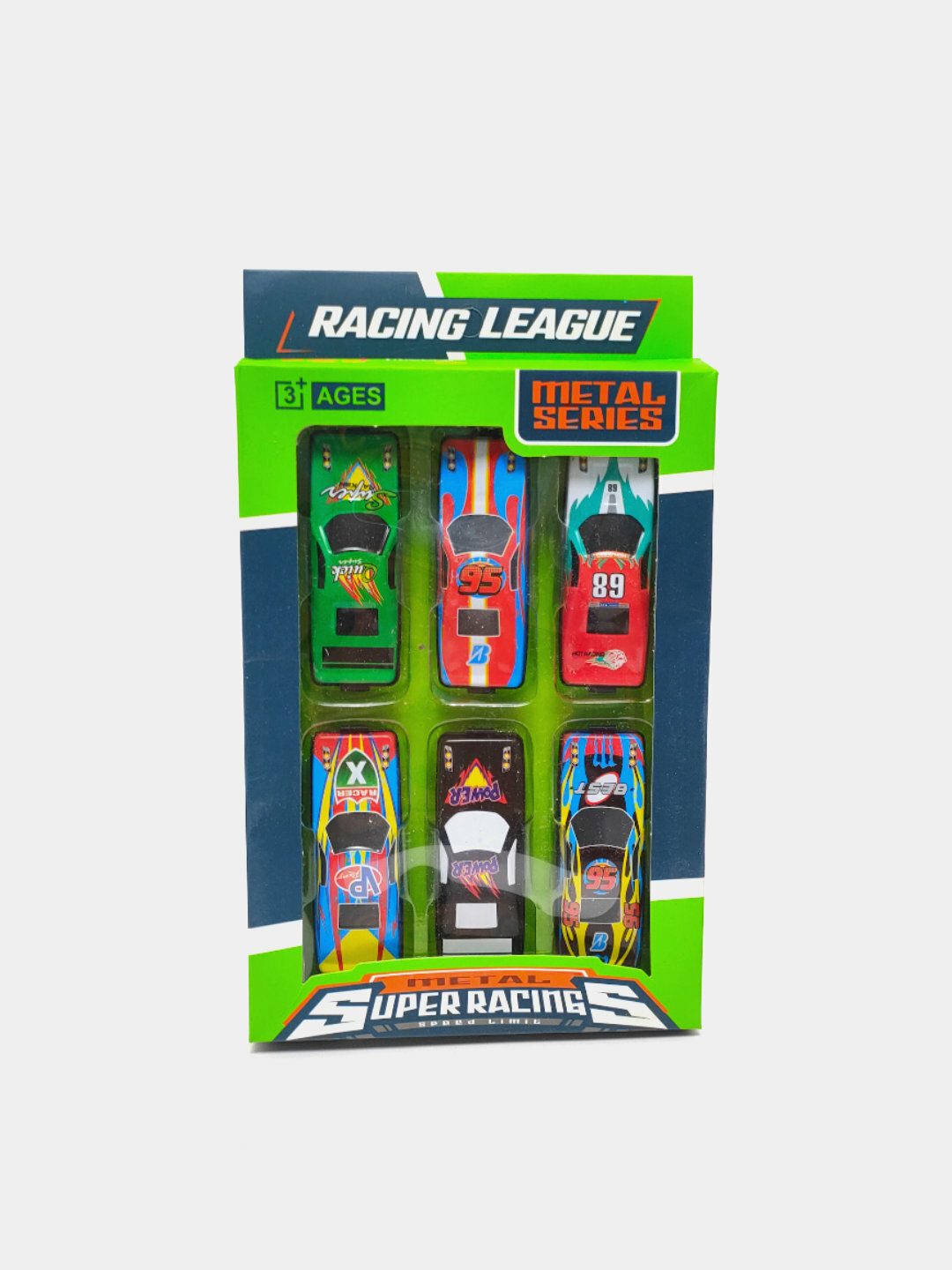 Набор металлических машинок Racing League, 6 в 1, для детей от 3 лет, прочные и яркие Код. 11032