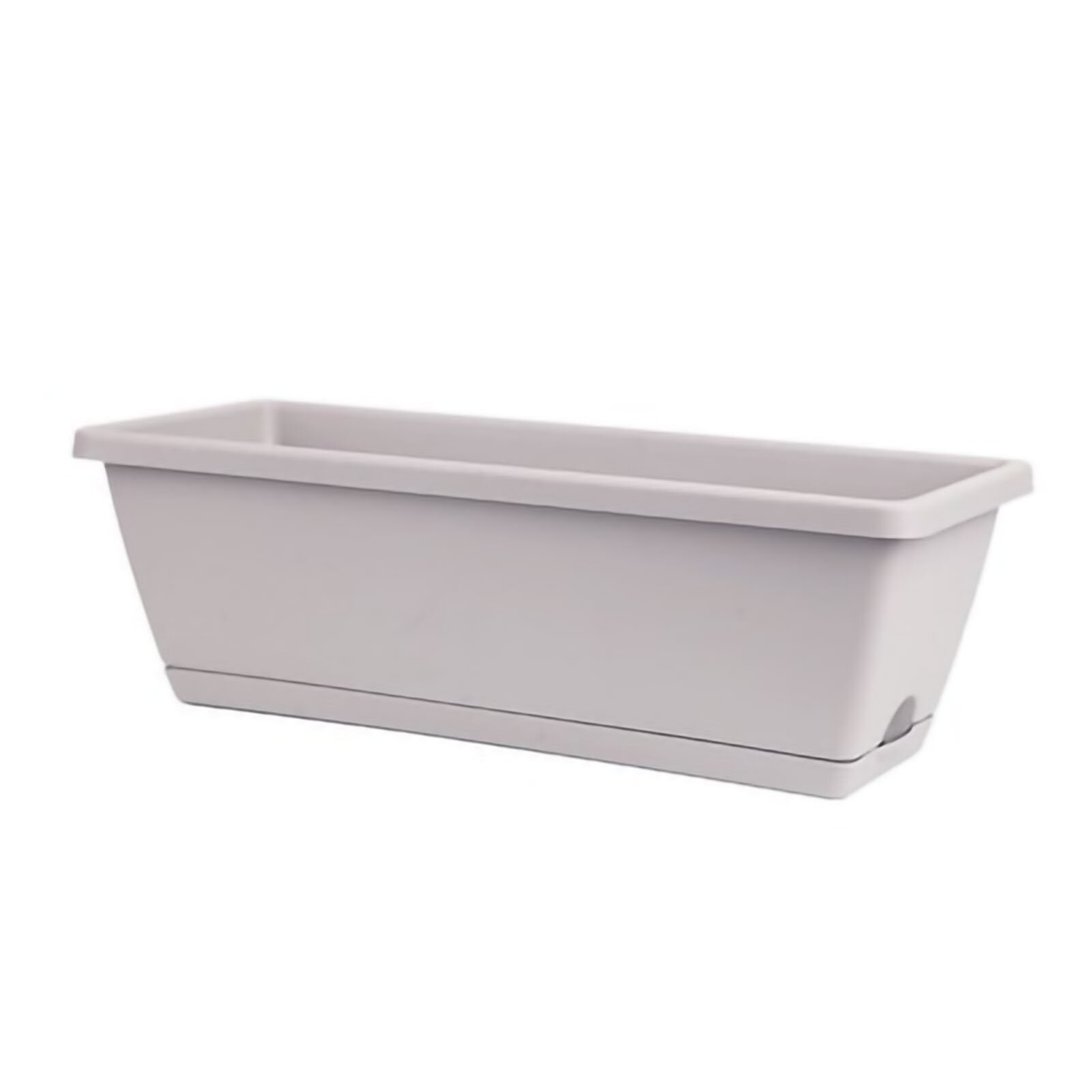 Rectangular Planter Box Plastic Flower and Vegetable Planting Pots Plant Containers for Balcony Home Light Grey 43x19cm/16.7x7.5in