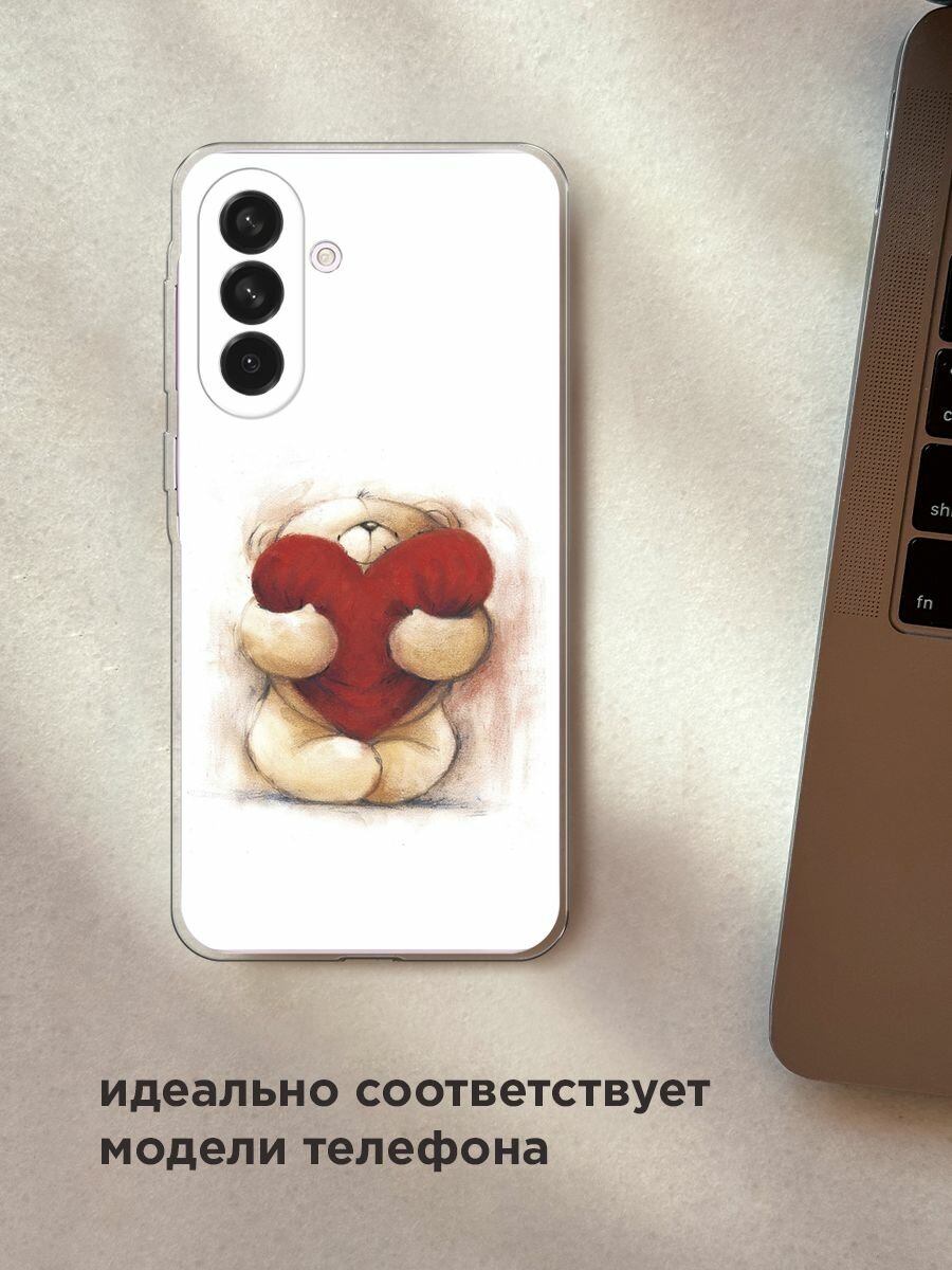 Чехол на Samsung Galaxy A56 5G / Самсунг Галакси А56 5G с принтом "Мишка с сердцем 1" — фото 1