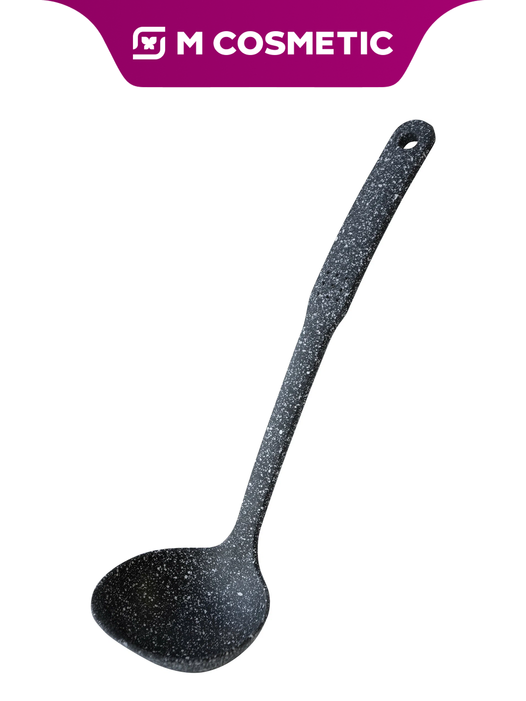 Половник Флорин Форте Marble/Pesto, термостойкий, нескользящая ручка, черный