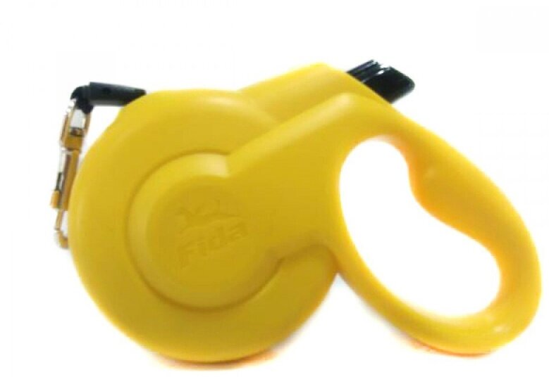 Поводок-рулетка для собак Fida Styleash тросовая (S) желтый 5 м - фотография № 11