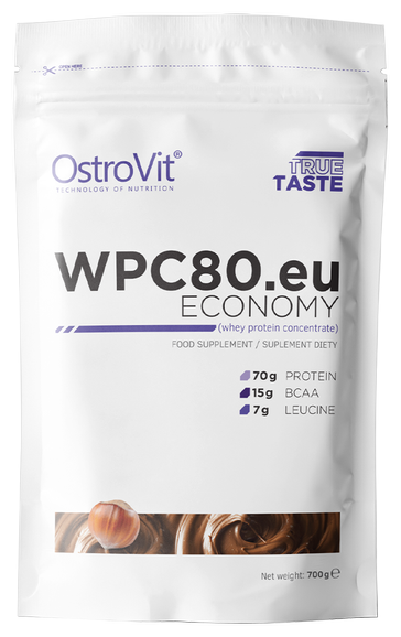 Сывороточный протеин OstroVit WPC80.eu Economy порошок 700 грамм, лесной орех