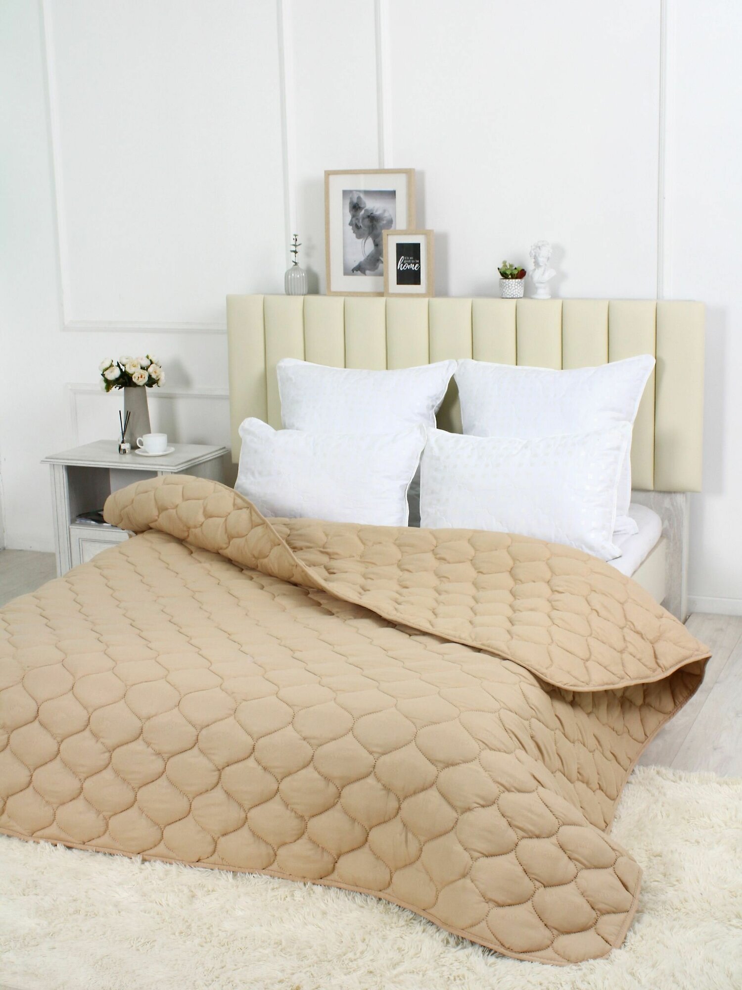 Одеяло "Верблюжья шерсть" полновесное, 2-х спальное, в микрофибре, плотность 300 г/м2 - фотография № 2