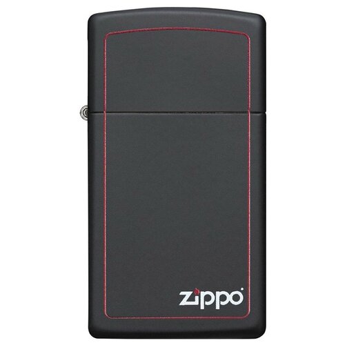 Zippo Slim зажигалка бензиновая Logo Border Black Matte 1 шт. 1 шт. 55 г