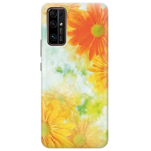 фото Ультратонкий силиконовый чехол-накладка для honor 30 с принтом "оранжевые цветы" gosso