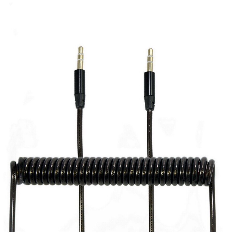 WIIIX CBA7535B Аудио-кабель 3,5мм черный спиральный (CBA75-35-B) WIIIX 54-172см AUX