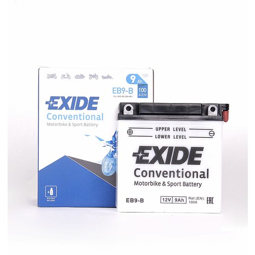 Мото аккумулятор EXIDE CONVERTIONAL EB9-B 9Ач L+ EN100A 135x75x139 B00