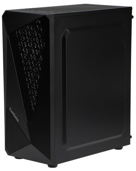 Корпус системного блока EXEGATE Miditower EVO-8225 (ATX без БП 2*USB+1*USB30 черный 2 вент с RGB подсветкой и полоса на передней панел