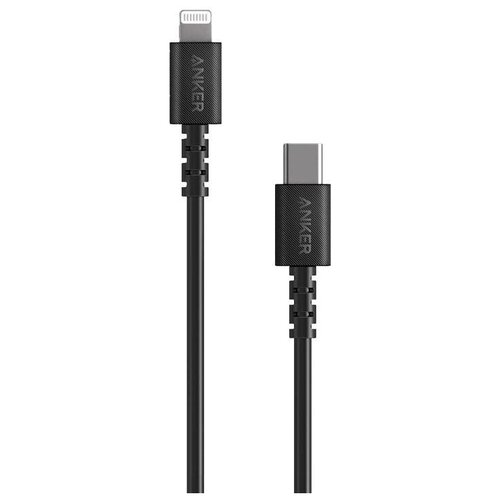 Кабель ANKER PowerLine Select USB Type-C - Lightning MFI (A8612), 0.9 м, 1 шт., черный кабель интерфейсный anker a8023h21 powerline select usb a usb c белый 1 8 м