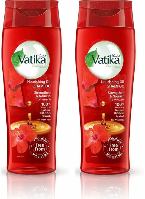 Vatika Nourishing Oil Shampoo Hibiscus Шампунь с маслом гибискуса против ломкости волос 425 мл - 2 шт.